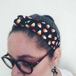 Candy corn Halloween theme headband knotted headband for women and girls